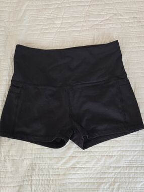 High-Waist Black Women's Active Shorts